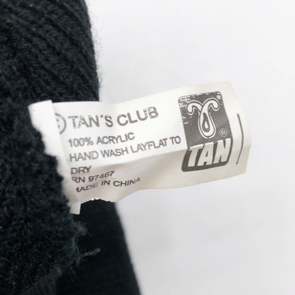 Tan’s Club solid black knit beanie - Picture 3 of 4